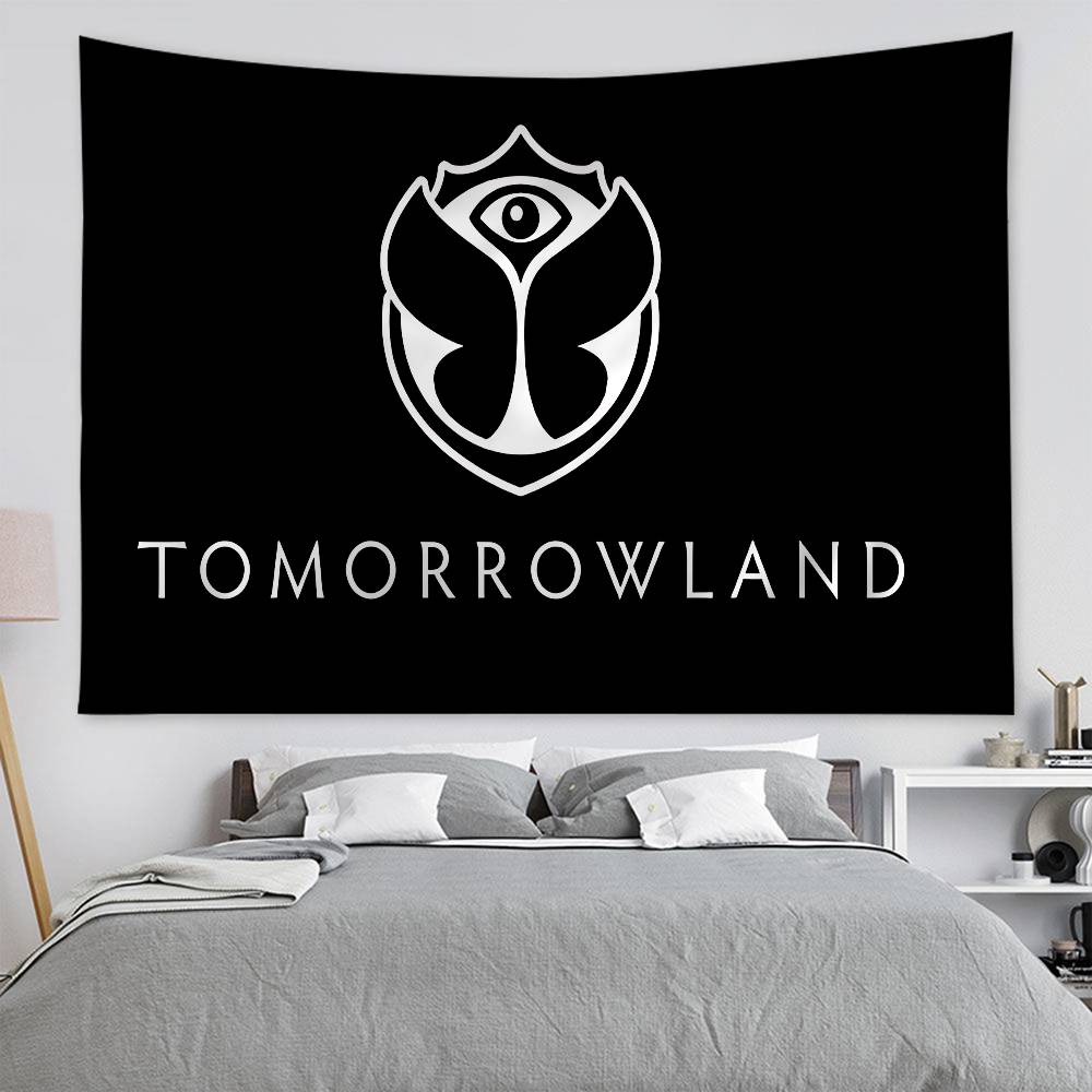 TTomorrowland Music Logo Printed Large Wall Tapestry Art Science Fiction Room Home Decor Decor Blanket