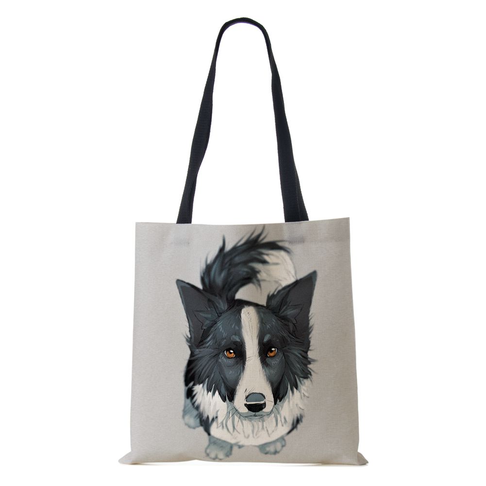 Женская наплечная сумка шоппер для путешествий Харадзюку холщовая повседневная сумка эко переработанная масляная живопись собака большая вместимость тоут сумка для книг KTY