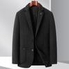 Осенне-зимний шерстяной легкий роскошный деловой пиджак для людей среднего возраста и молодежи из однотонной шерсти