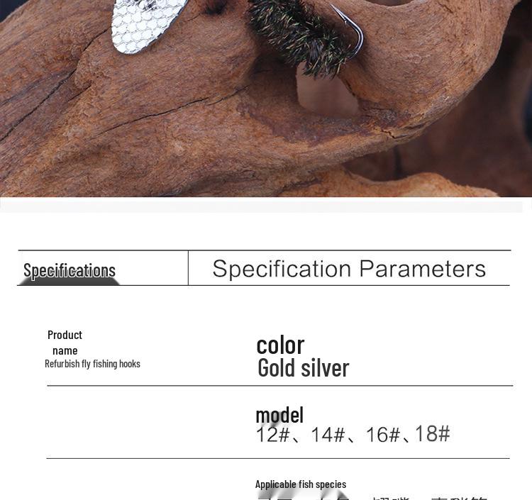 Nano Worm Micro Fly Fishing Lure with Spinner Blades and Hand-tied Modified Hooks