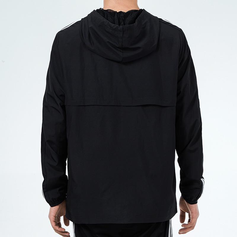 adidas Мужская ветровка с капюшоном 3-Stripes Wb Черная GV5256