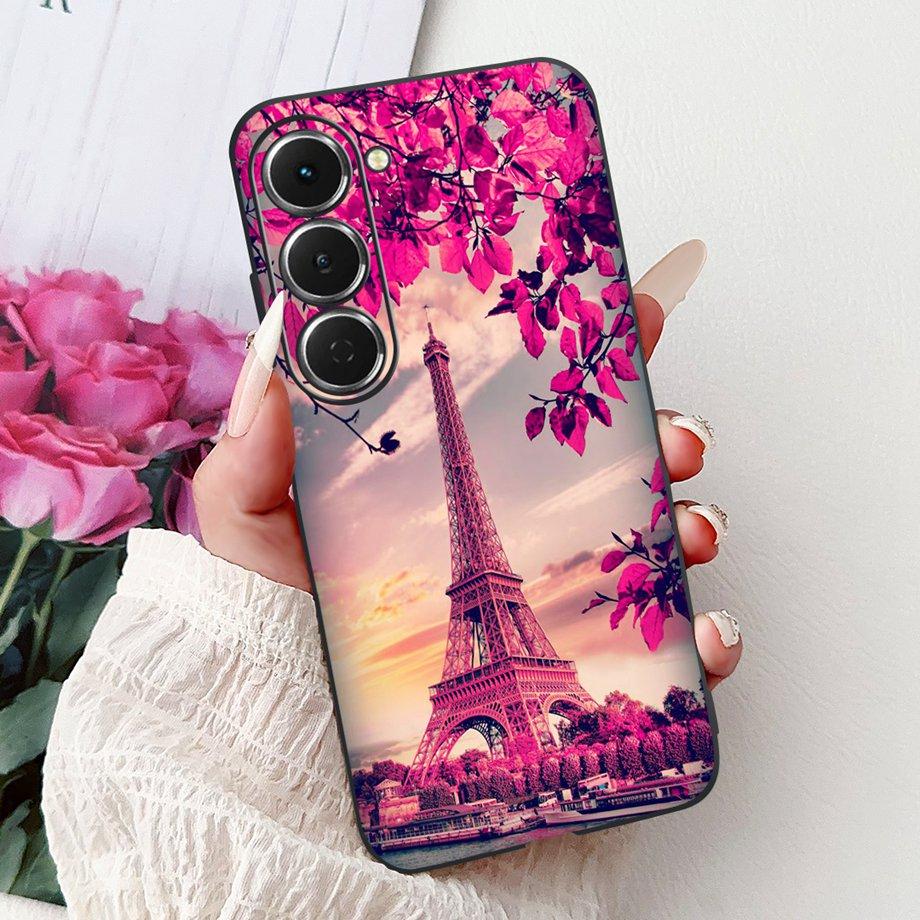 Мягкий Тонкий Силиконовый Чехол Для Tecno Spark 40 Pro Pro+ KM6 KM7 Funda Кот Розовый Цветок Дракон Модный Узор Ударопрочный Бампер Capa