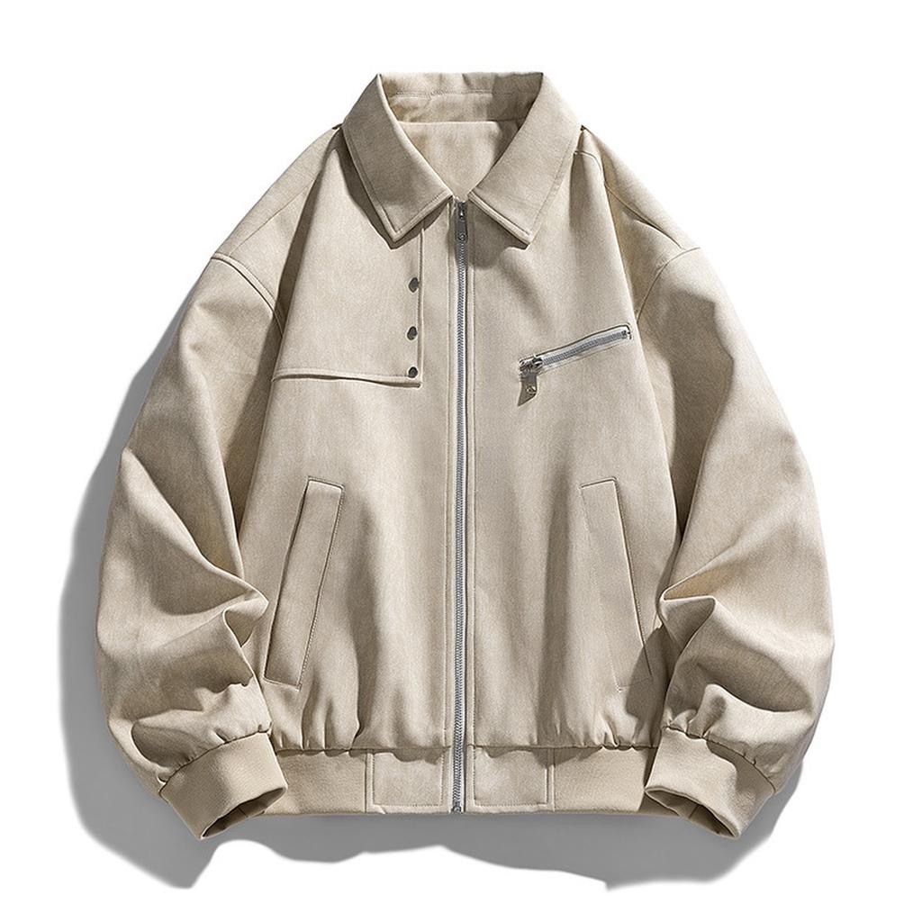 American Retro Lapel Jacket For Men And Women Loose Casual Motorcycle All Kinds Of Loose To Do Old Leather Motorcycle Jacket