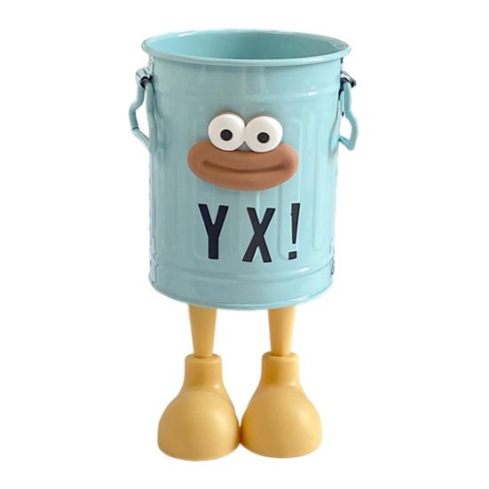 Cartoon Pen Holder Metal Storage Organizer for Pens Pencils Erasers Crayons Markers Large Capacity Desktop Pen Stand for Office School