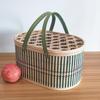 Бамбуковая плетеная корзина с крышкой для хранения продуктов, подарочная упаковка для торта