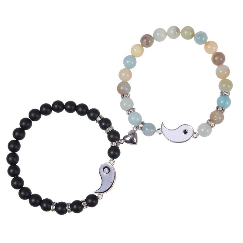 JYL TS Bracelet Tai Chi Couple  Magnetic Beaded Balances Yin-Yang & Life Harmony