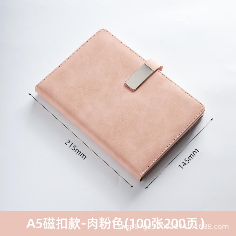 Customized A3 Hardcover Leather Bound Notebook with Logo Buckle 100 Sheets Thermal Binding for Office Business Meetings Record