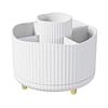 Vertical Stripes Design Rotating Makeup Brush Holder ABS Desktop Organizer Cosmetic Storage Container
