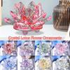 Table Ornaments Crystal Lotus Flower Figurine Glass Craft Glass Miniature Lotus Flower Decor