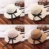 Retro Bow Straw Hat Simple and Sweet Versatile Seaside Vacation Beach Hat Fashionable Sunscreen Straw Hat