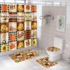 Комплект водонепроницаемых, устойчивых к плесени занавесок для душа с тыквой и кленовым листом на День благодарения - занавеска для разделительной двери без проколов для ванной комнаты
