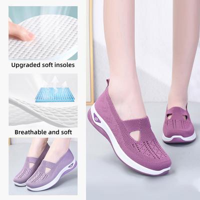 Женские туфли мягкая подошва не устают ноги летняя обувь повседневная обувь одна педаль мамские туфли сетчатые дышащие прогулочные туфли