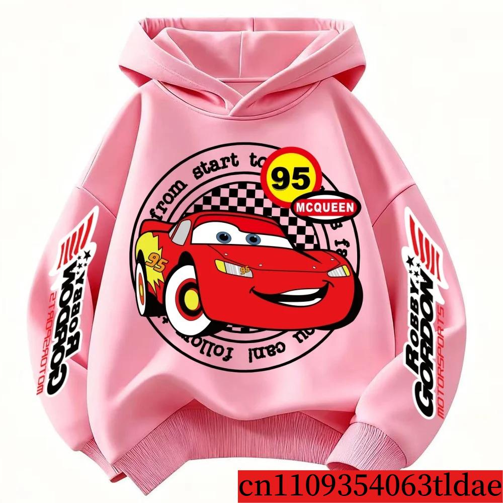 Children's Hoodie with Disney Pixar Cars Lightning McQueen Print, for Boys and Girls, Warm and Casual Sportswear for Daily Use in Autumn and Winter