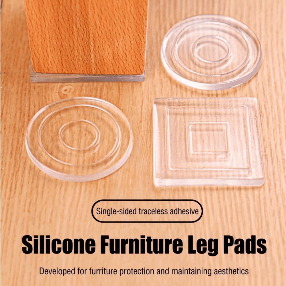 4Pcs Self Adhesive Silent Table Foot Mat Transparent Table Leg Gaskets Furniture Gaskets  Bed Foot