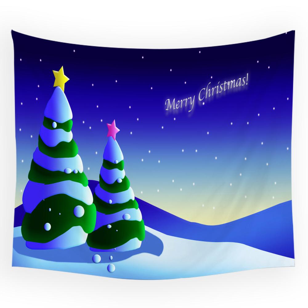 Мультфильм Санта-Клаус креативный принт с узором гобелен для дома, спальни, гостиной, украшения стены, фон, тканевый гобелен