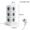 Multi Power Strip Vertical with 4 USB Overload Protector Switch Tower 12 Way Outlets Socket 2.8m Extension Cord 5V 3.1A EU Plug 220V 10A