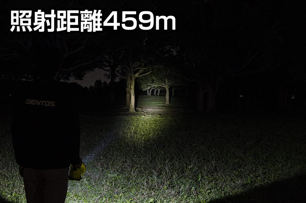 GENTOS Светодиодный фонарик, работающий от батареек AA, мощный 470 люмен, дальность освещения 459 м, светодиодный ручной фонарик LK-314D