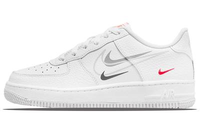 Nike Air Force 1 Low Мульти-Свуш Белый Particle Grey Photon Dust Bright Crimson GS DO6486-100