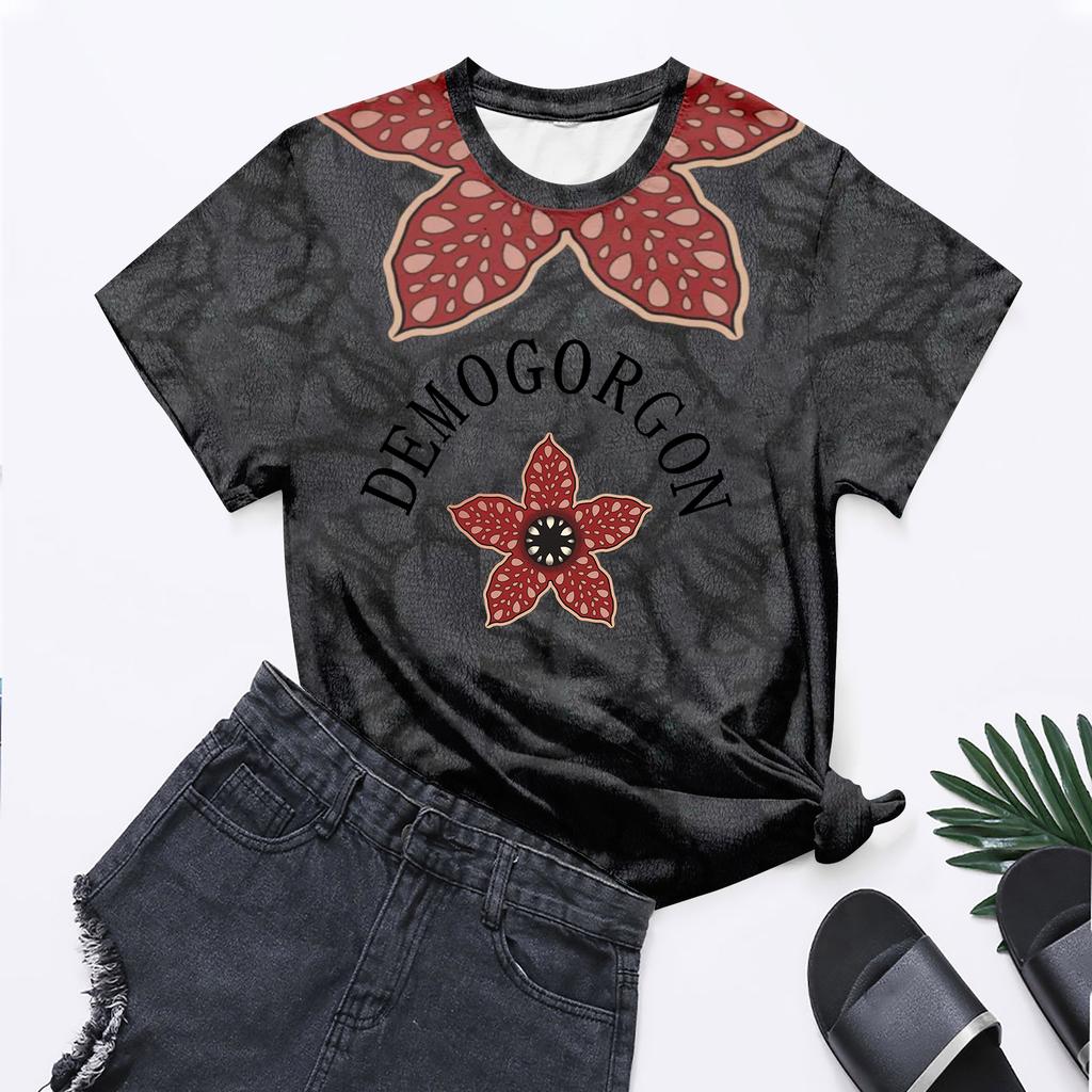 Модные топы с круглым вырезом, рукавами реглан и коротким рукавом, рабочая одежда с принтом, женские летние топы