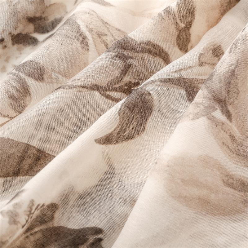 Весна-лето Новый женский бежевый цветочный шарф с кисточками Повседневный газовый платок для путешествий и отпуска Пляжное полотенце