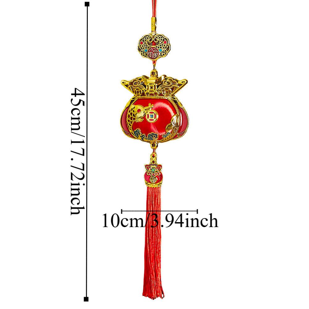 Красные китайские подвески с иероглифами Фу, ручная работа, китайский орнамент на удачу, украшение для дома, стены, двери