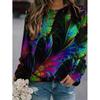 Spring And Autumn 3D Peacocks Printed Long Sleeve T Shirt Women Florals Pullover Harajuku Clothing Fashion Women Tops Sweatshirt