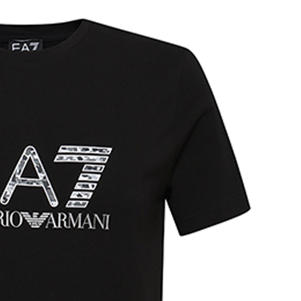 Emporio Armani Повседневная мужская футболка с коротким рукавом и большим логотипом, топ, черный 3GPT18-PJP6Z-1200
