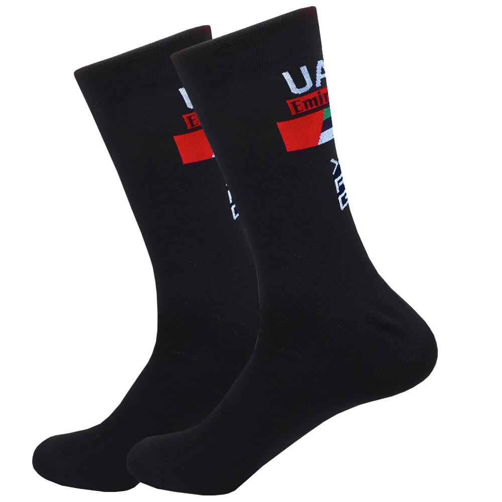 White UAE Cycling Socks Red TEAM Lightweight Large Mesh Design MTB Bicycle Sock Unisex Adult Compression Non Slip Runing Socks
