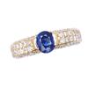 Used Sapphire 0.69ct, Diamonds 0.54ct, K18YG Ring Yellow Gold/sapphire #11(JP Size)