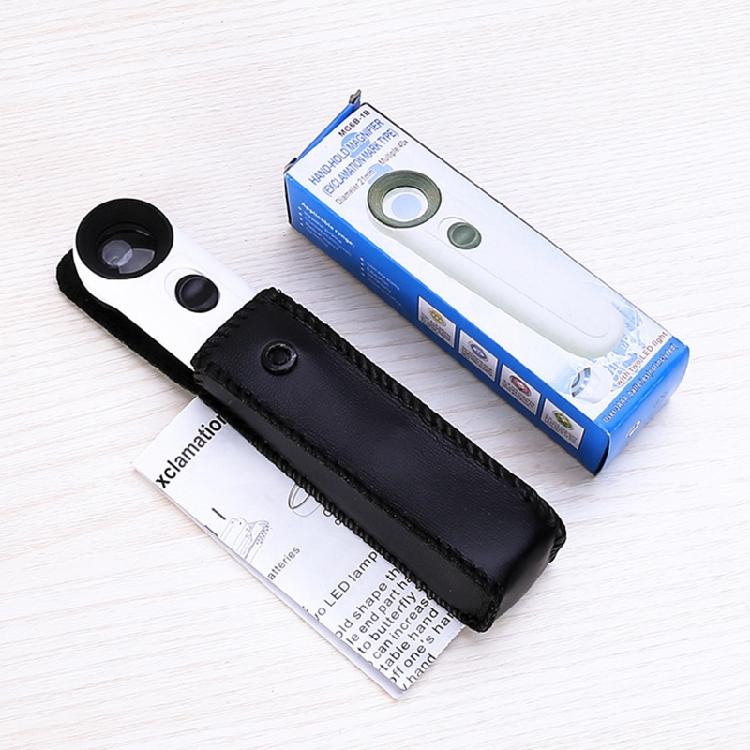 40x Magnifier Handheld Power High Magnifying Glass With 2led Light For Seniors
