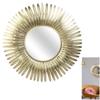 [R2360] - Gold 'Soleil' Metal Mirror - 53 Cm (feathers)