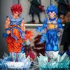 Статуэтка Dragon Ball Goku со светодиодной подставкой Super Saiyan Majin Vegeta Фигурка Синие Фигурки Действия Коллекционная Модель Игрушки Подарок JT Z Круглый Сенсорный Сжимаемый Прыгучий