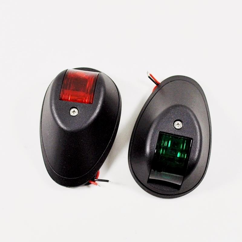 ISURE MARINE Boat Yacht Red & Green LED Navigation Side Bow Lights Black Plastic House