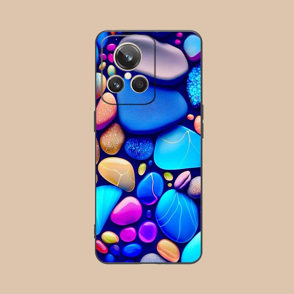 Эстетичный Чехол для Телефона с Камушками для Realme 15 14 13 12 11 10 9 Pro Plus T i Lite 5G Цветной Печатный Чехол Чехол Красивый