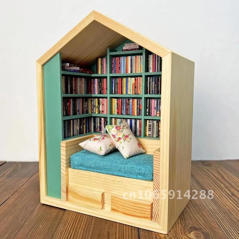 Книжная комната тревоги Встряхните свою тревогу Книжная полка Игрушка Книги Книги от стресса Уникальная книжная комната Набор для снятия стресса Декор Миниатюра