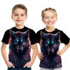 Summer Children Space Galaxy 3D T Shirt Angel Animal Lion Tiger Wolf Leopard Printed Boys Girls T-shirt Kids Fashion Tshirt Tops