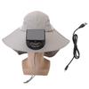 Solar Fan Sun Hat with Neck Flap Support Voice Control USB Rechargeable Wide Brim Solar Fan Hat for