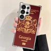 Georgia Passport Flag Plating Phone Case For Samsung Galaxy S24 S25 FE S26 Edge S23 Ultra S22 S21 Plus S20 Anti-Fall Airabag Cov