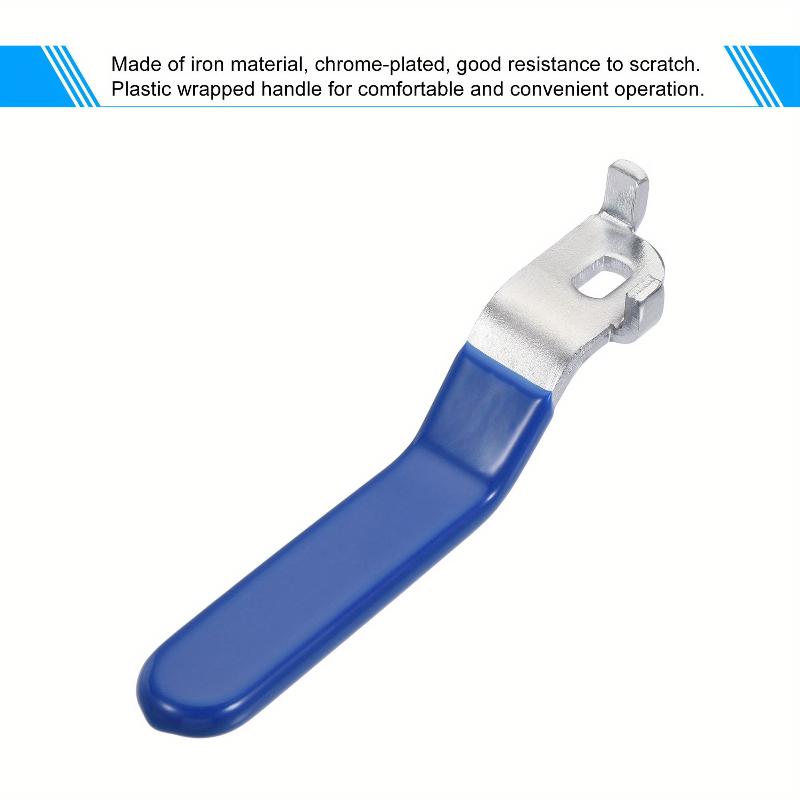 1 шт. Ручка-рычаг Железо Хромированное Замена Четверть оборота с пластиковой рукояткой Синяя для шарового крана DN25
