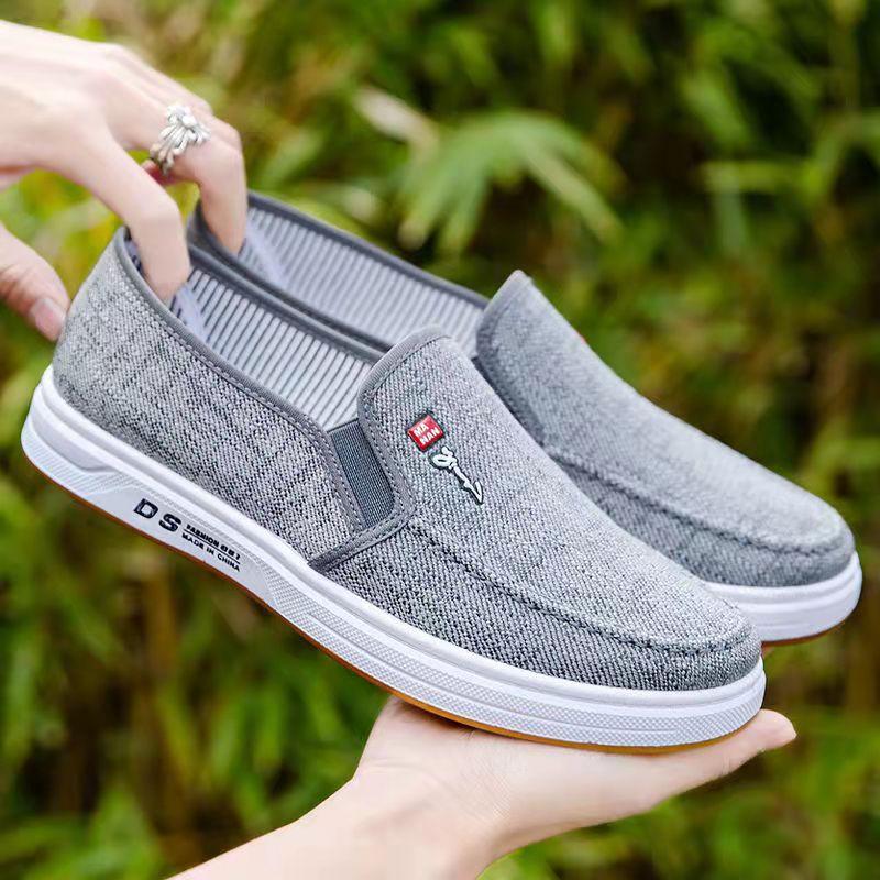 Мужская тканевая обувь в старом Пекине, нескользящая рабочая обувь на плоской подошве, дышащая парусиновая обувь с сухожильной подошвой, повседневная обувь для папы и мужа