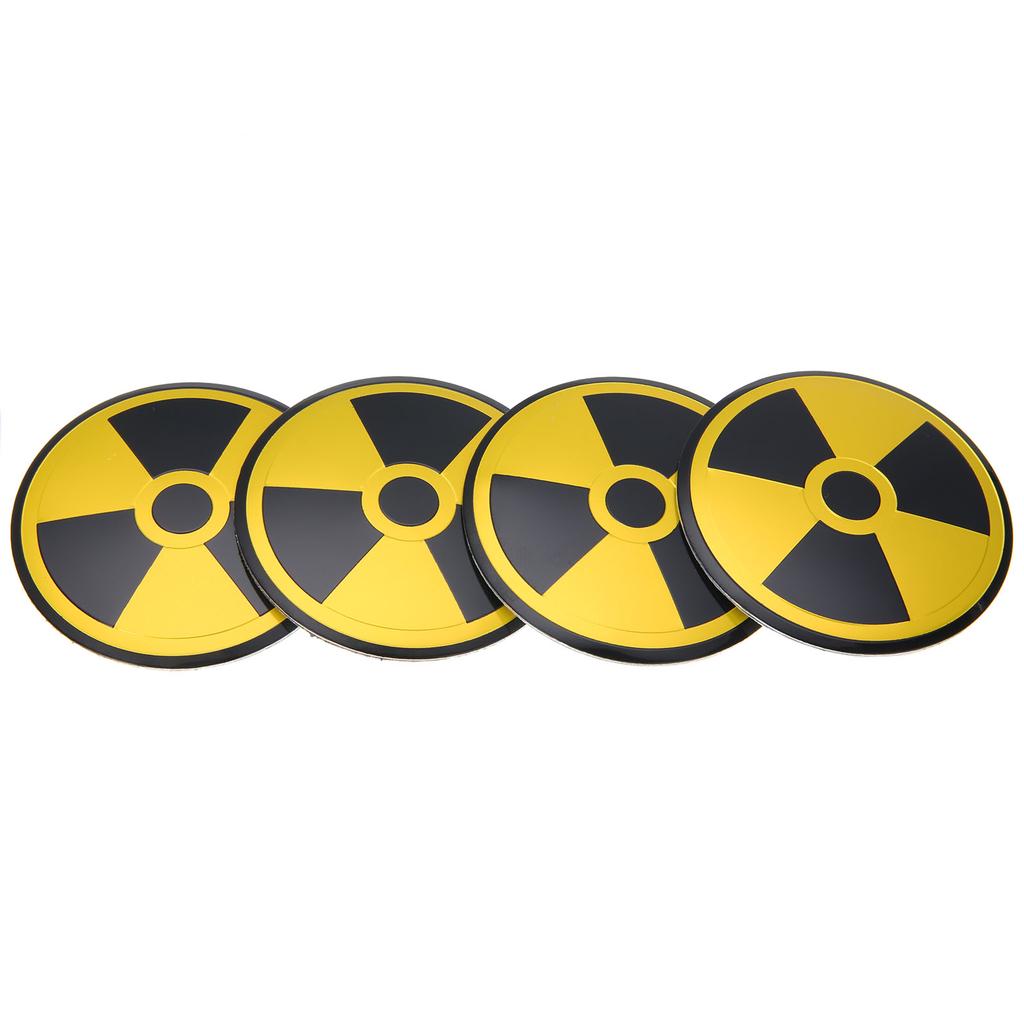 4 шт. символ предупреждения о ядерной опасности, центральная крышка ступицы колеса, эмблема, наклейка, наклейка