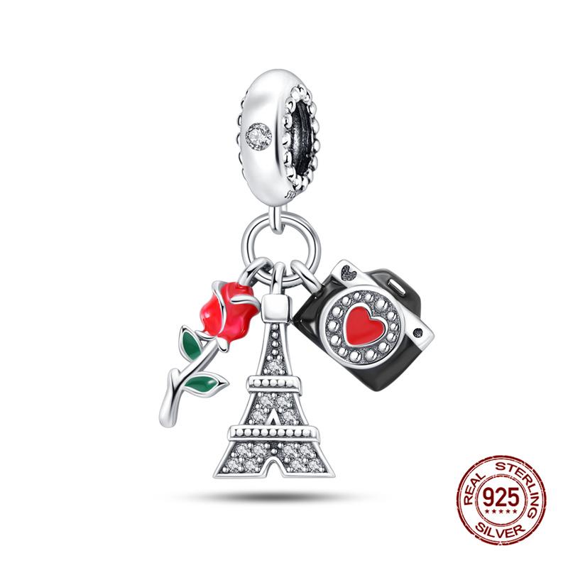 Original Charm Copper Time Travel Camera Series Charms Beads Fits 3Mm Original Bracelet For Women Diy Fine Jewelry Gifts