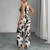 2026 Womens Elegant Sleeveless Printed Jumpsuit High-Waisted Wide-Leg Casual Office Wear