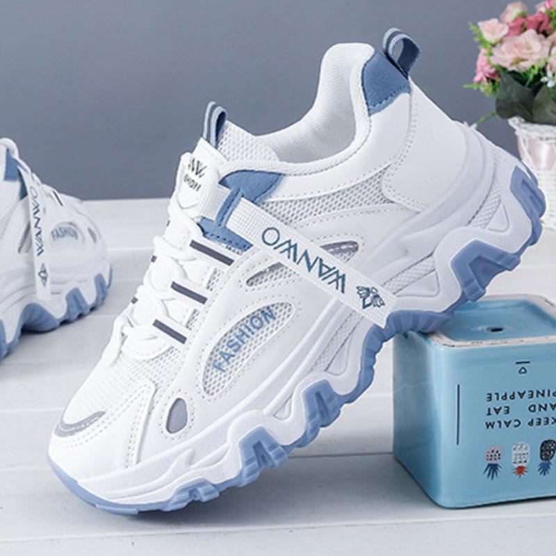 Женские кроссовки, новые массивные кроссовки, женская повседневная обувь с дышащей сеткой, кроссовки для тенниса, женская вулканизированная обувь на платформе со шнуровкой