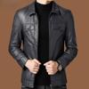 Men's Leather Coat Plus Velvet Thin Coat Autumn and Winter Lapel Motorcycle Jacket Men's Genuine Leather Casual Sheepskin Jacket