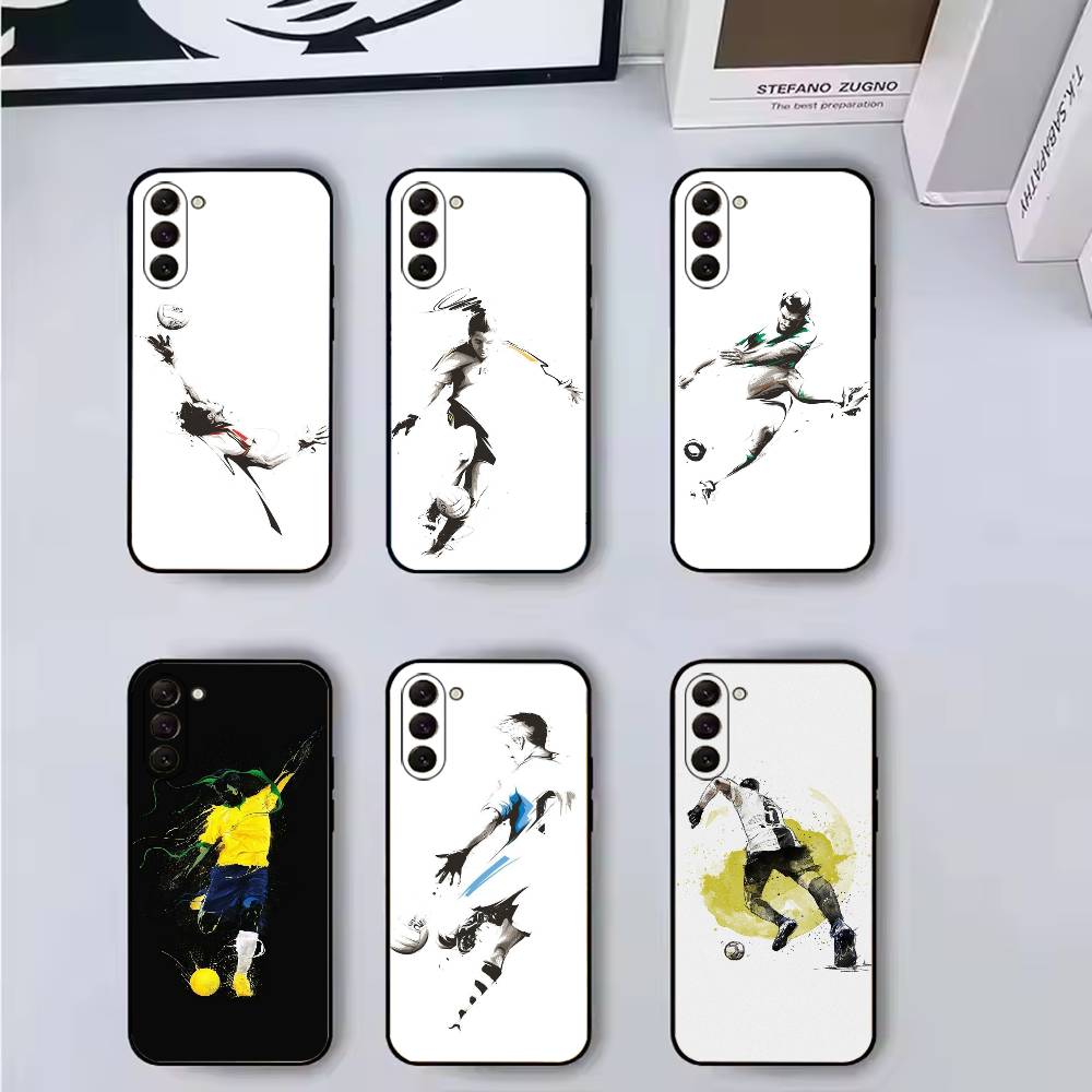 Абстрактная фигура Футбольная поддержка Чехол для телефона Для Samsung Galaxy A73,A72,A71,A70,A53,A52,A51,Мягкий силиконовый Черный чехол