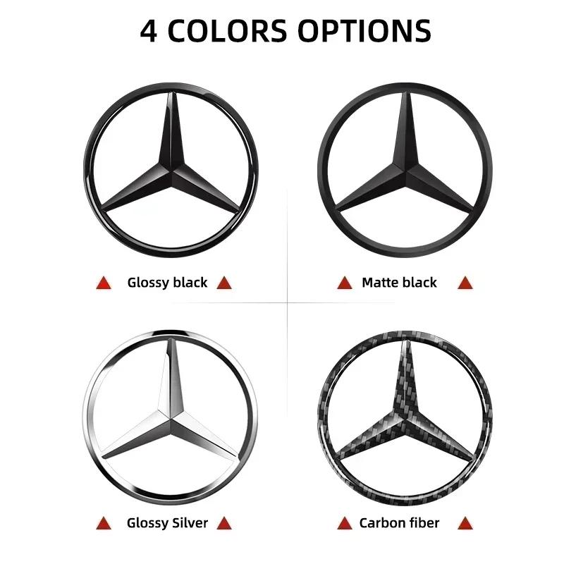 AABII1 1pcs 52mm 57mm Car Steering Wheel Logo Sticker Emblem  For Mercedes Benz AMG W176 W202 W204 W205 W210 W211 CLA CLK CLS GLA GLC