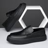 FashionNew Модные кожаные туфли на платформе для мужчин Дизайнерские однотонные деловые мужские туфли на мягкой подошве весна-осень