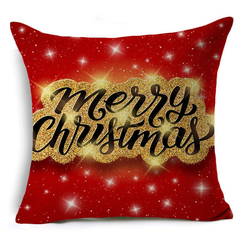 New Year Christmas Gift Elk Letter Sofa Cushion Linen Pillow Car Pillow Cover Premium Durable Quality Useful Practical