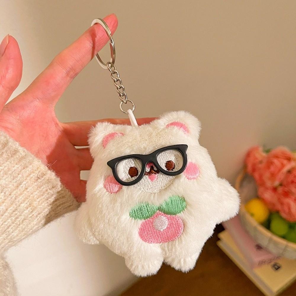 10cm Stuffed Key Ring Mini Plush Cat Doll Pendant Kawaii Plush Keychain  Backpack Decor